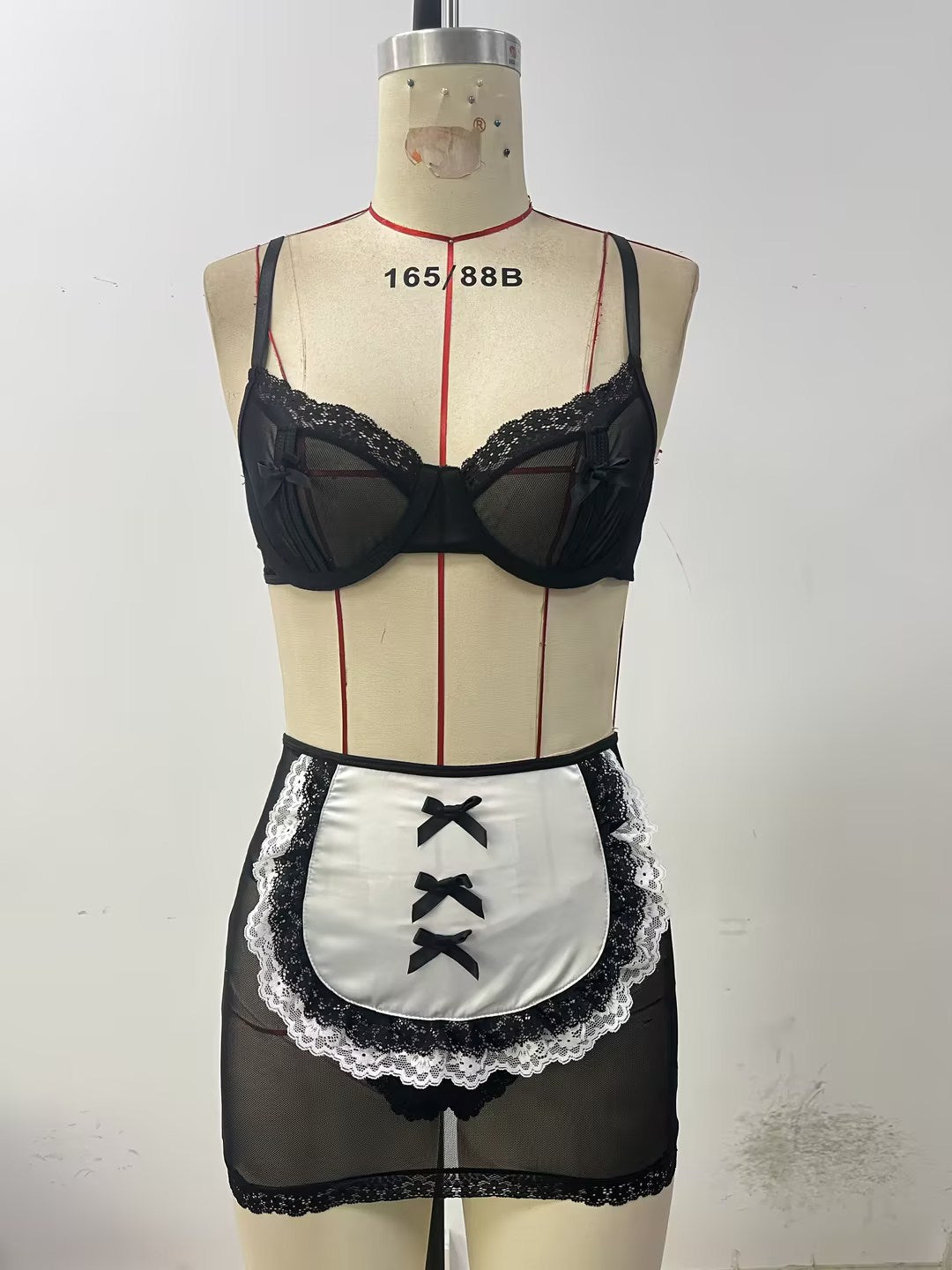 Sexy Maid Outfit Costume Black&White Lace Lingerie